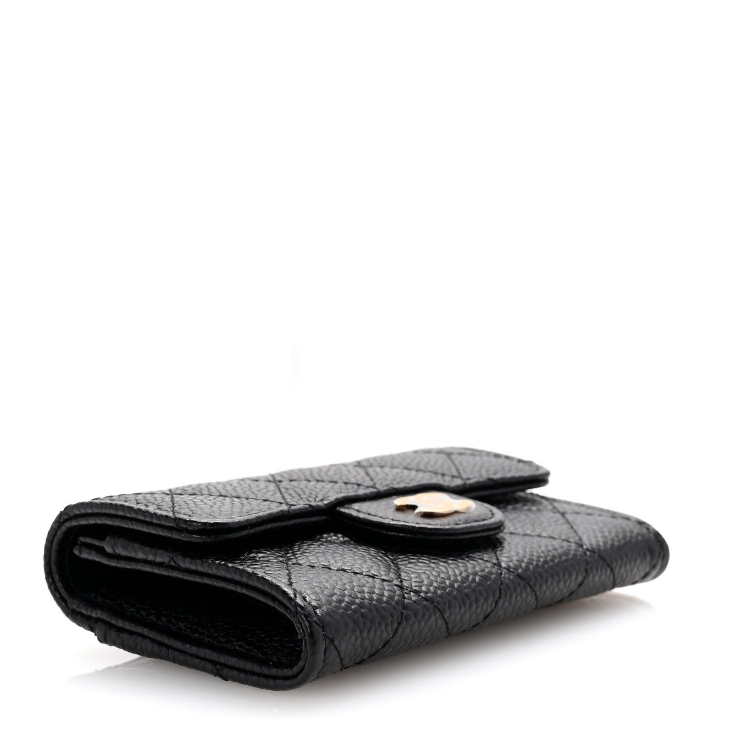 Chanel Caviar Quilted Flap Card Holder Wallet Black 4 of 9