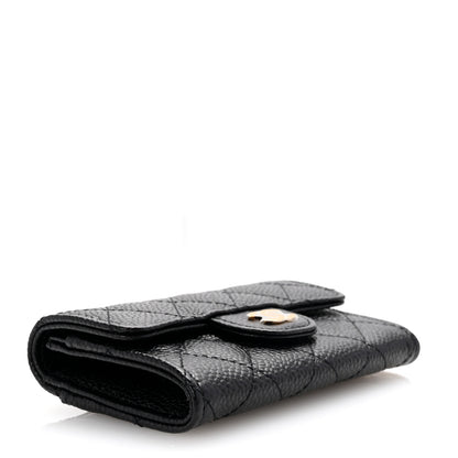 Chanel Caviar Quilted Flap Card Holder Wallet Black 4 of 9