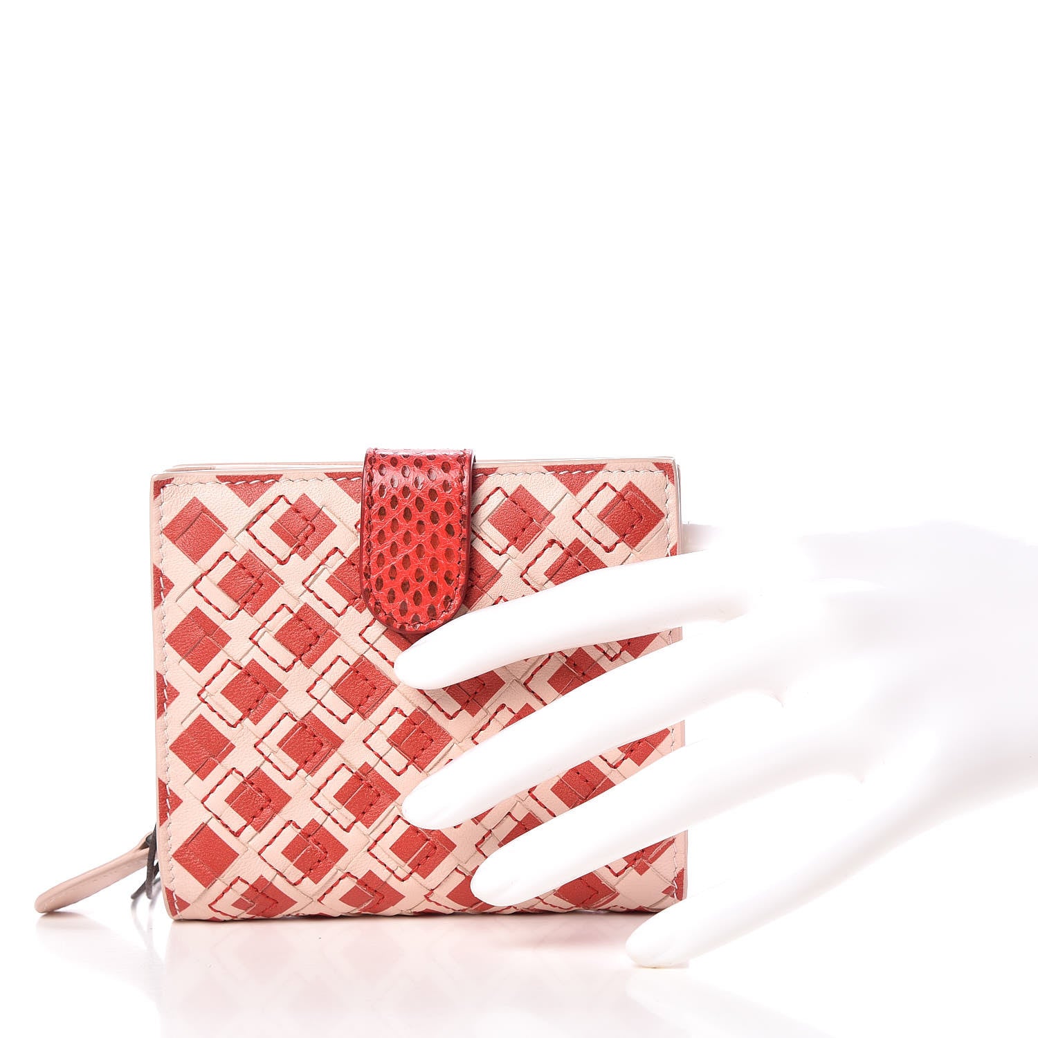 Bottega Veneta Nappa Ayers Cravatteria Motif Intrecciato Mini Wallet Petale Vesuvio 2 of 7