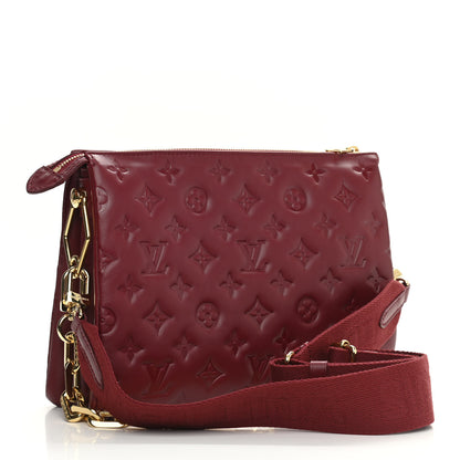 Louis Vuitton Lambskin Embossed Monogram Coussin PM Wine 3 of 10