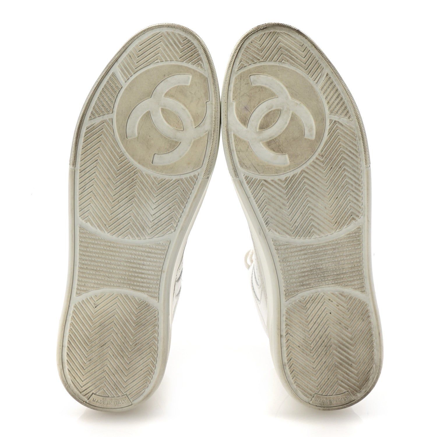 Chanel Calfskin CC High Top Sneaker 38.5 White 1694859 – FASHIONPHILE