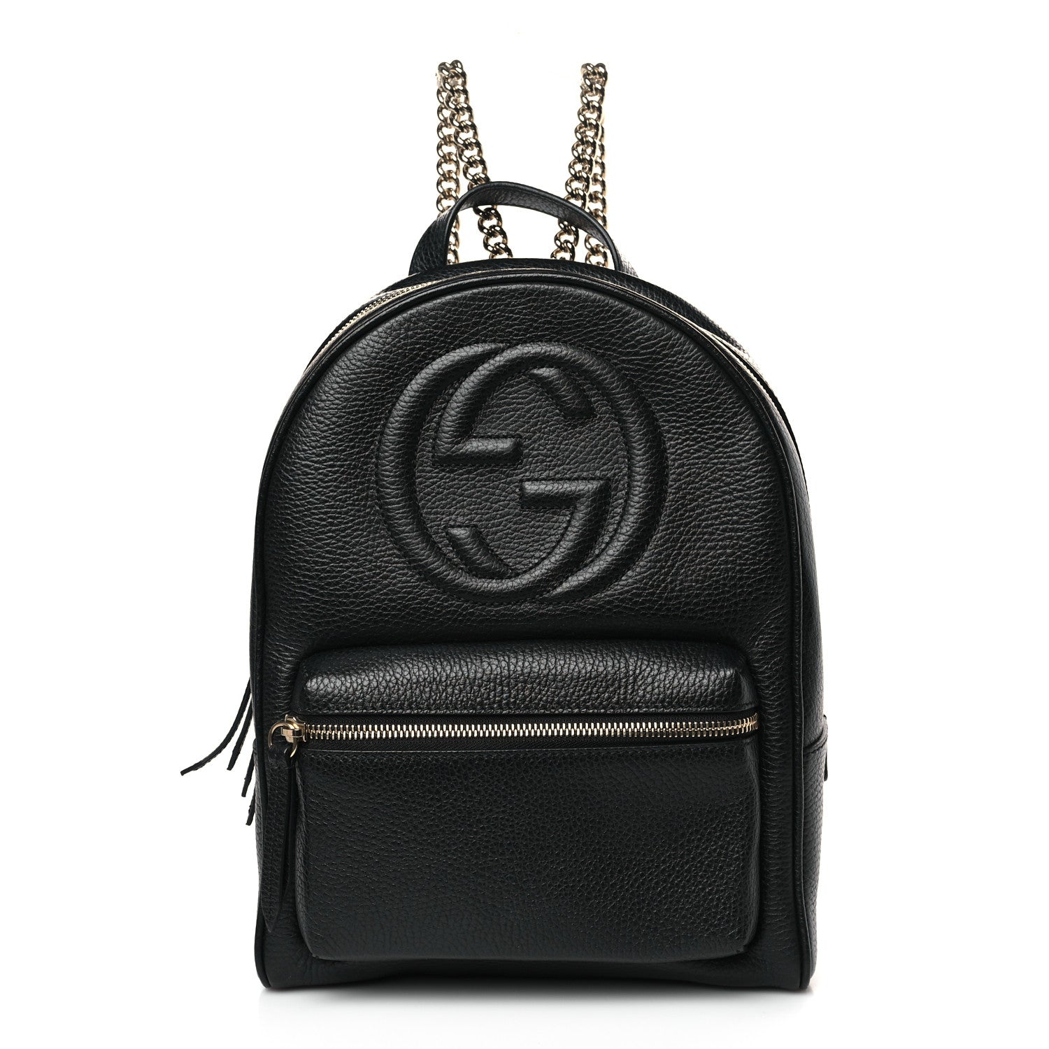 Gucci Pebbled Calfskin Soho Chain Backpack Black 1 of 9