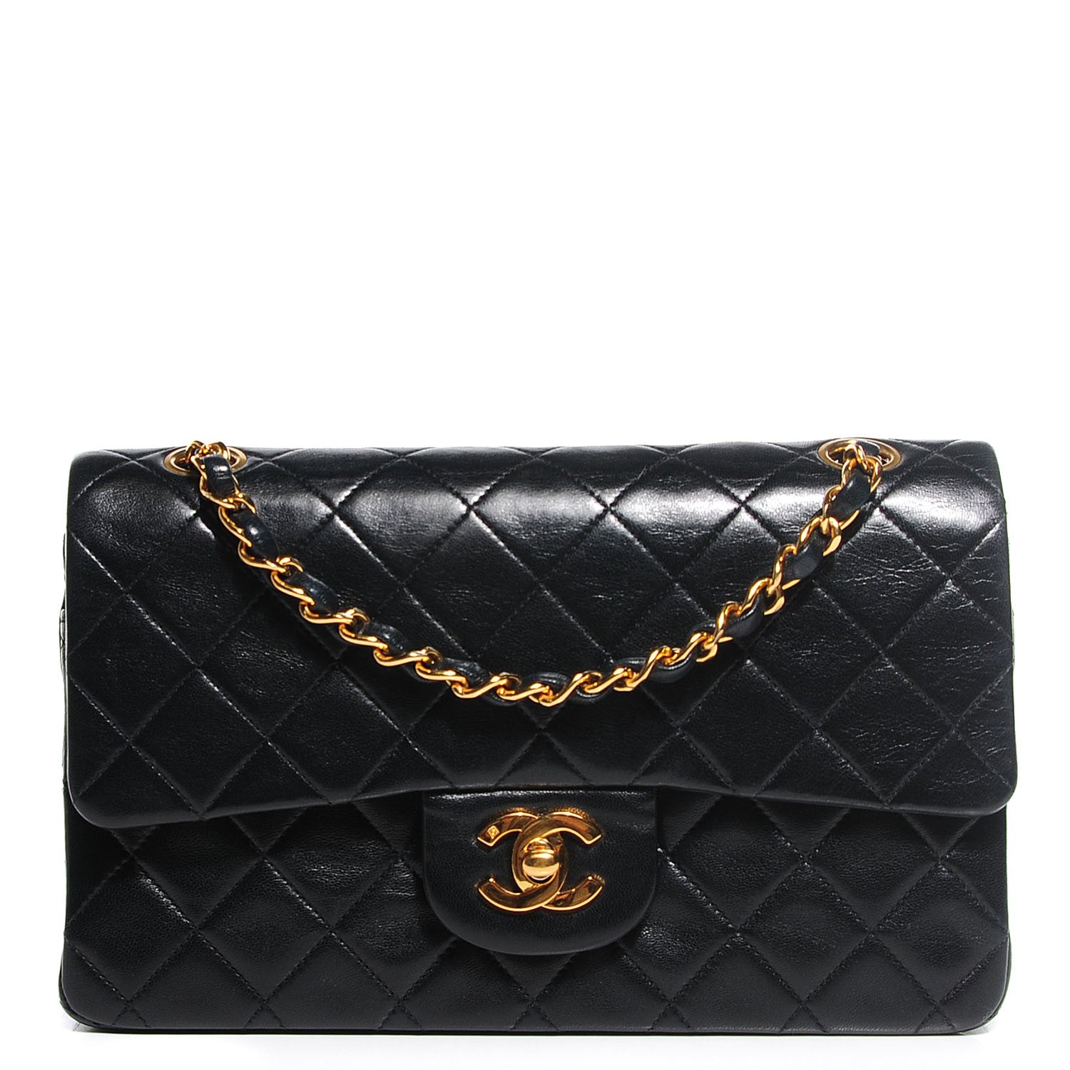 Chanel Lambskin Quilted Small Double Flap Black 1 of 8