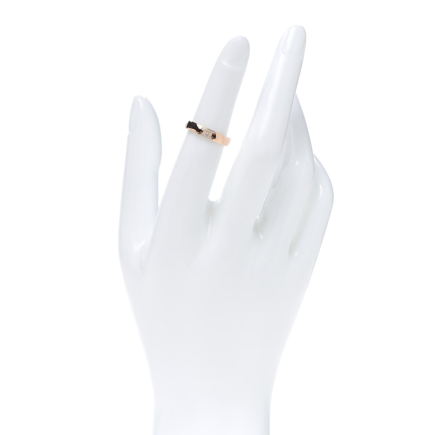 Hermes 18K Rose Gold Diamond Ever Herakles Wedding Band Ring 50 5.25 2 of 6