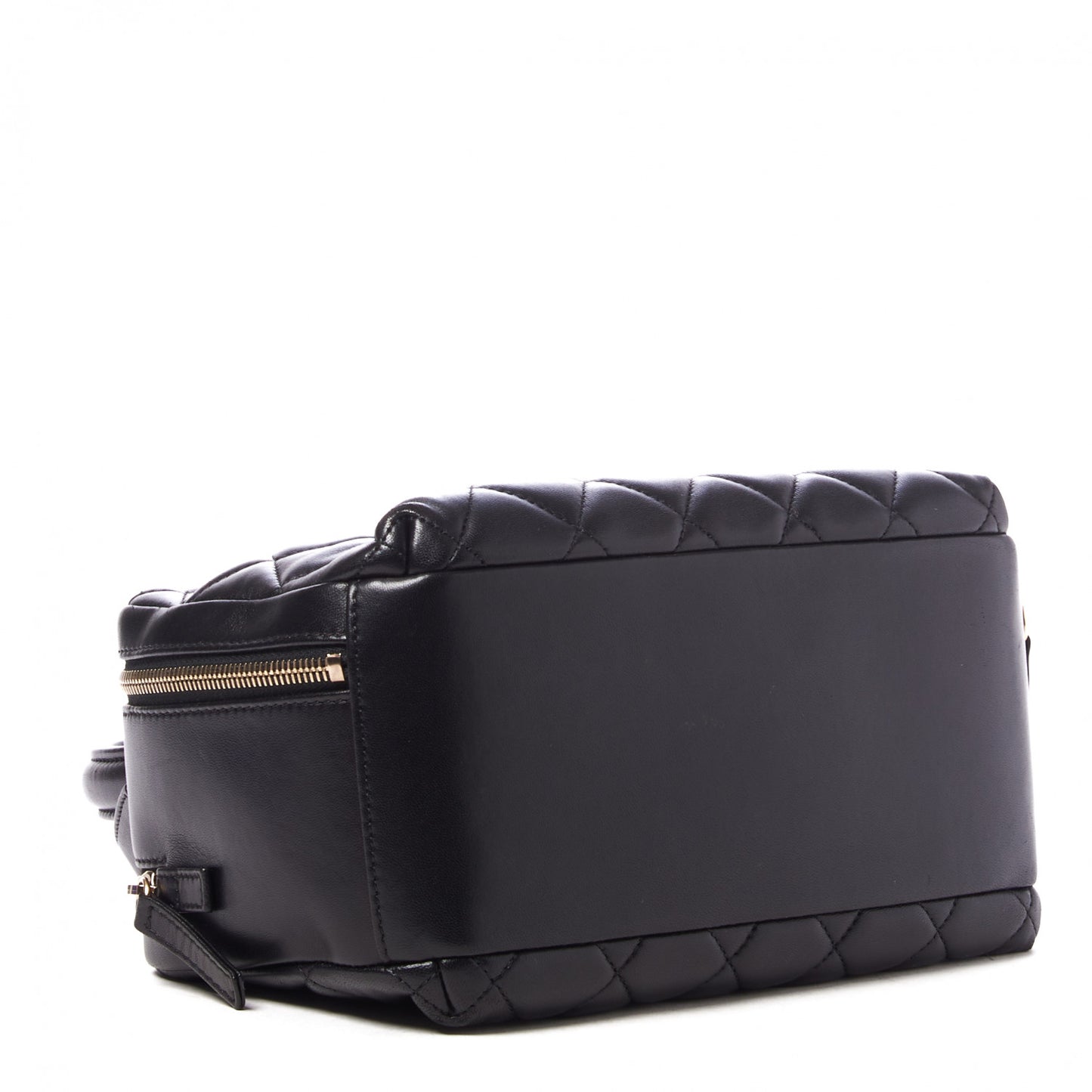 Lambskin Quilted Medium Trendy CC Bowling Bag Black