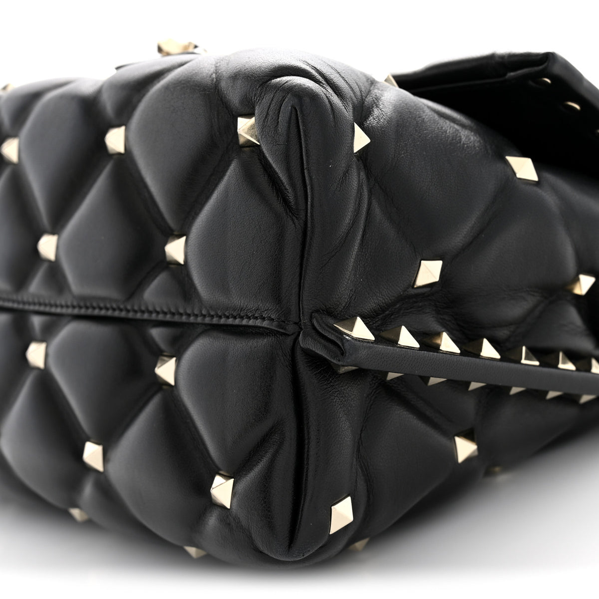 Nappa Medium Candystud Top Handle Bag Black
