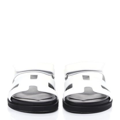 Hermes Calfskin Womens Chypre Sandals 37 White 2 of 9