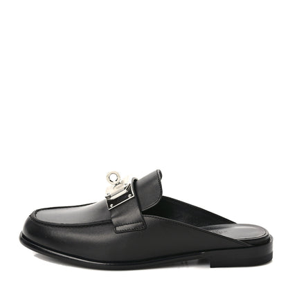 Hermes Calfskin Iota Mules 38.5 Black 1 of 8