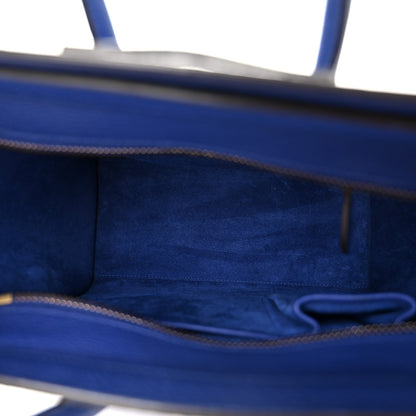 Celine Drummed Calfskin Micro Luggage Indigo 5 of 10