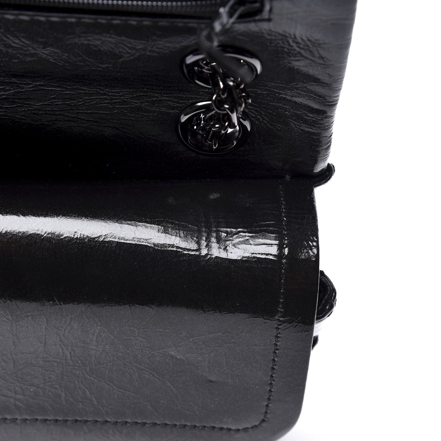 Distressed Patent Quilted 2.55 Reissue 226 Flap So Black