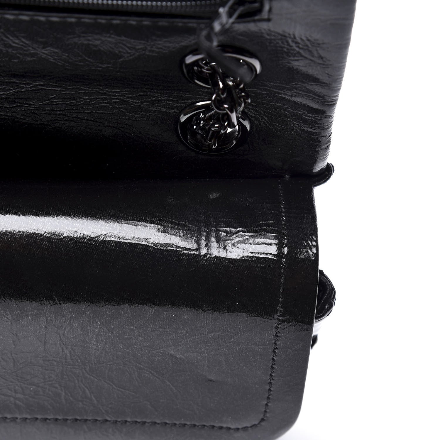 Chanel Distressed Patent Quilted 2.55 Reissue 226 Flap So Black 10 of 13