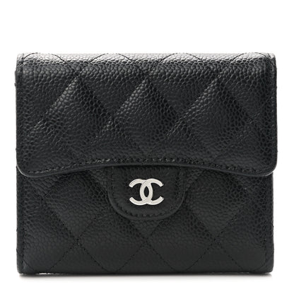 Chanel Caviar Quilted Compact Flap Wallet Black 1 of 9