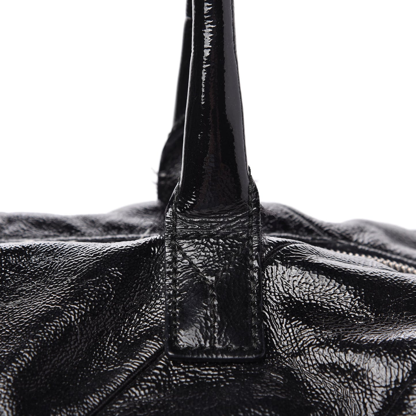 Textured Patent Medium Easy Y Bag Black