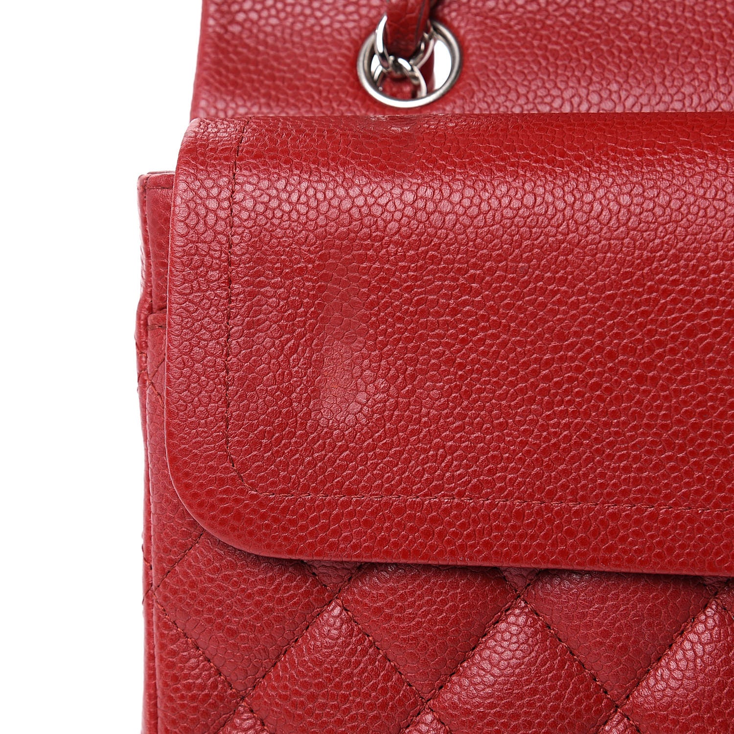 Chanel Caviar Quilted Medium Double Flap Red 12 of 15