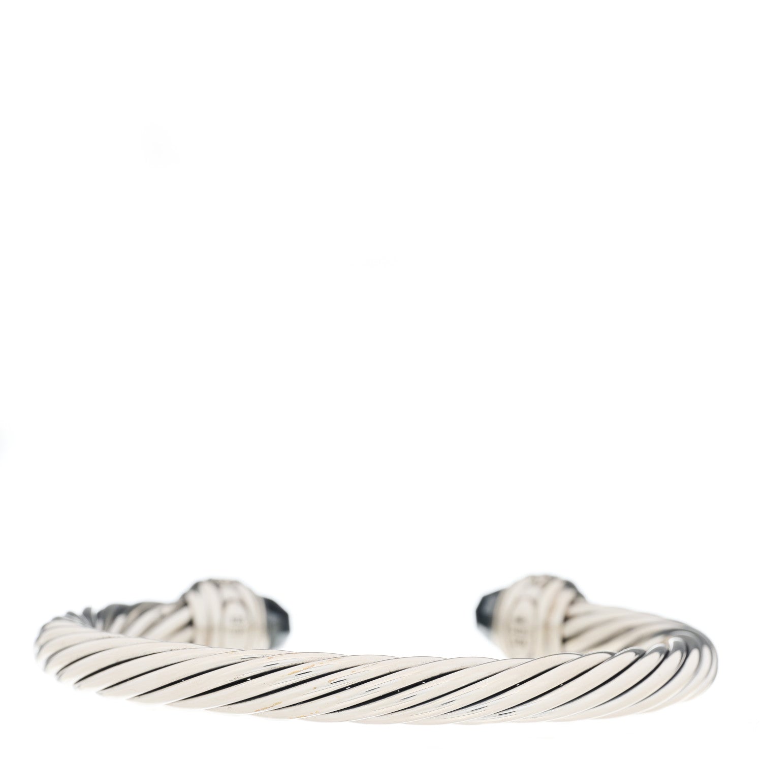 David Yurman Sterling Silver Diamond Hematite 7mm Cable Classics Bracelet 4 of 6