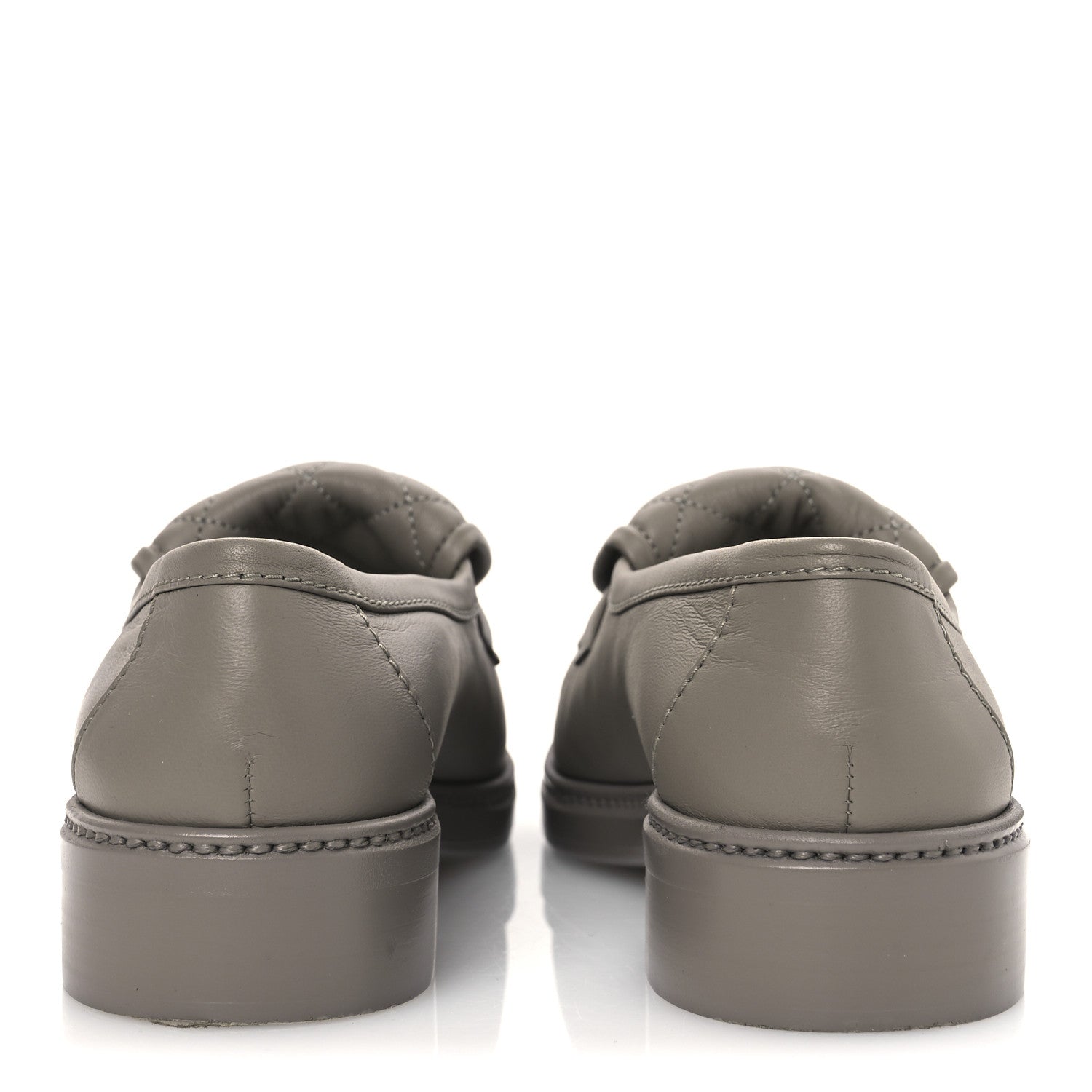 Chanel Lambskin Quilted CC Turnlock Loafers 39 Grey 6 of 11