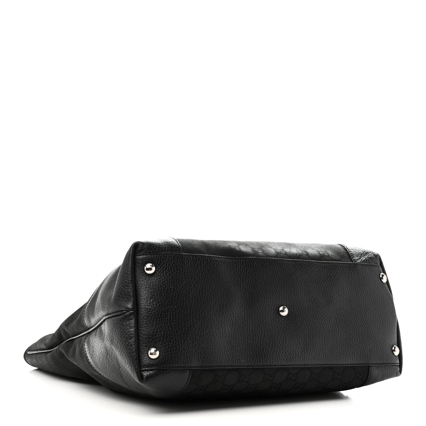 Canvas Monogram Shopping Tote Black