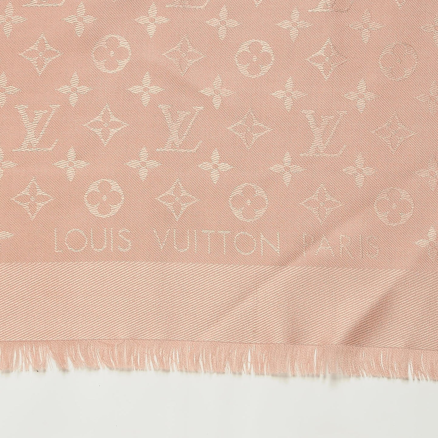 Silk Wool Monogram Shawl Nude