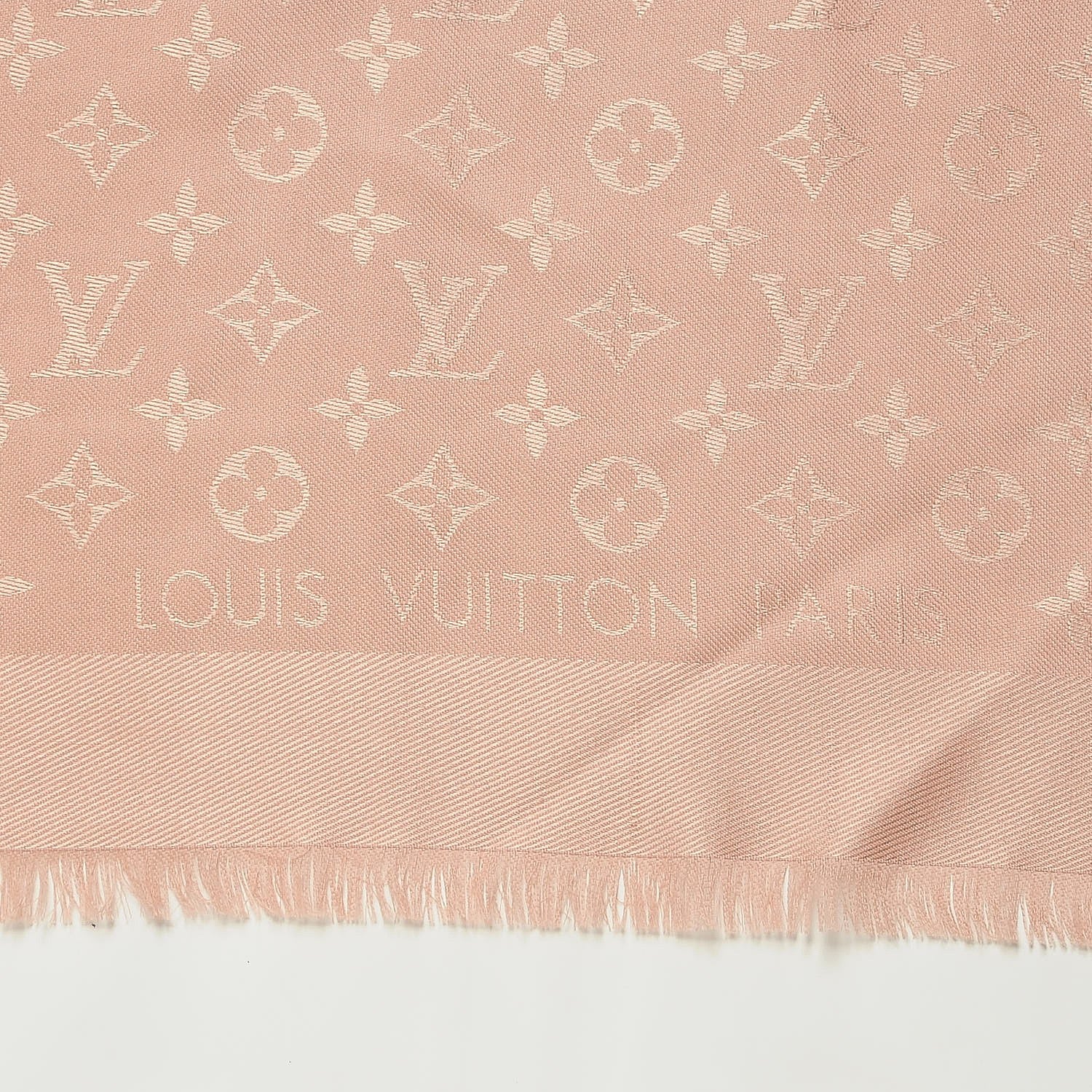 Louis Vuitton Silk Wool Monogram Shawl Nude 4 of 4