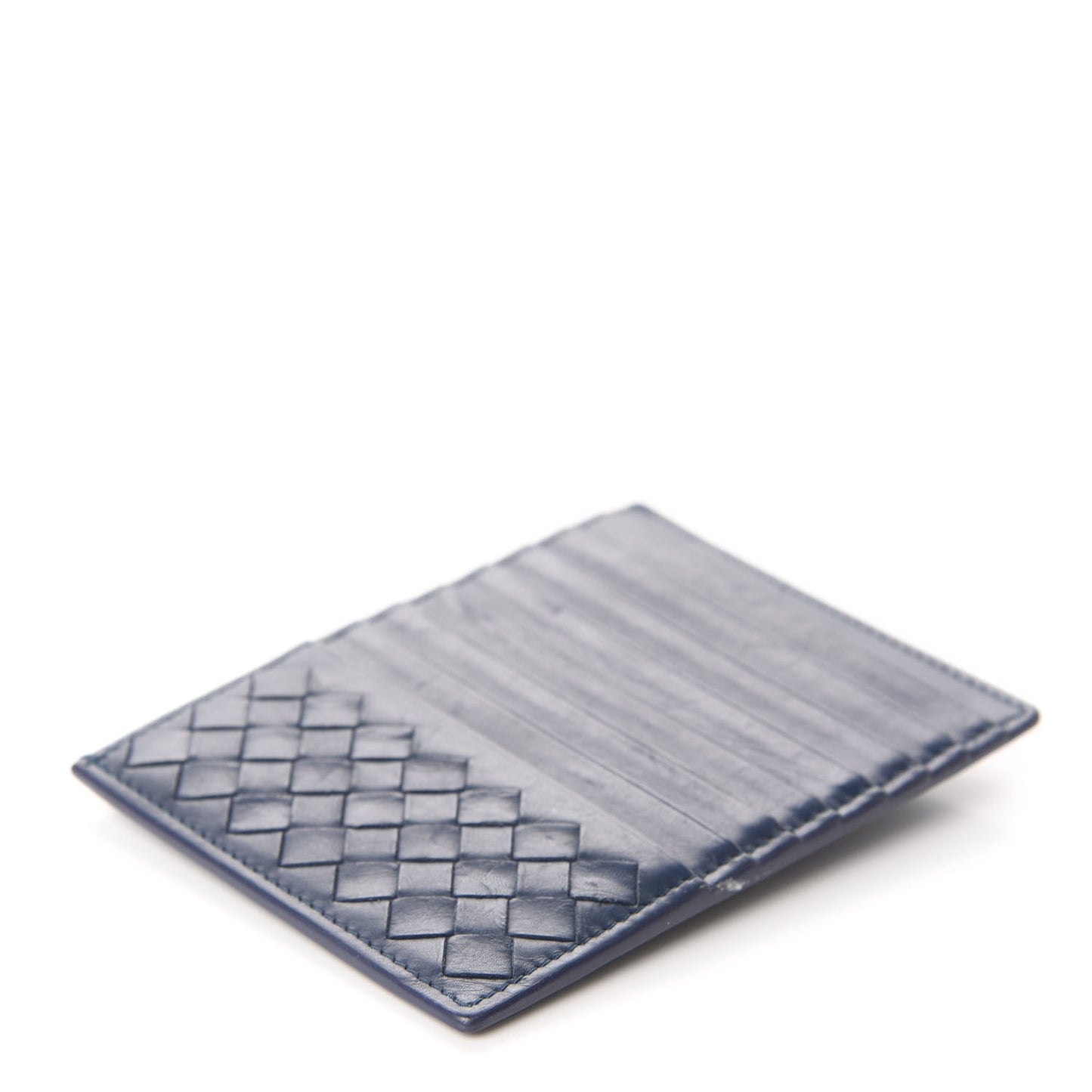 Nappa Intrecciato Card Case Denim