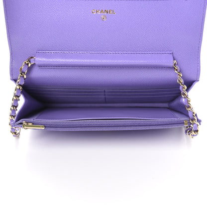 Chanel Caviar Quilted Wallet On Chain WOC Purple 5 of 11