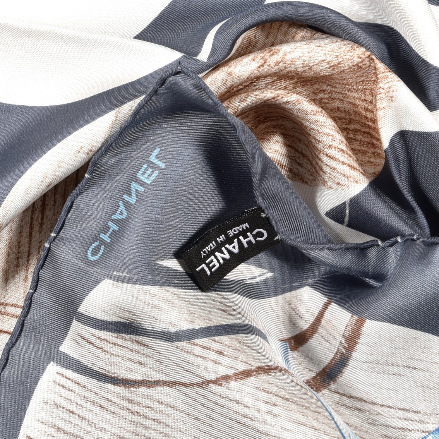 Chanel Silk CC Square Scarf Navy Multicolor 3 of 3