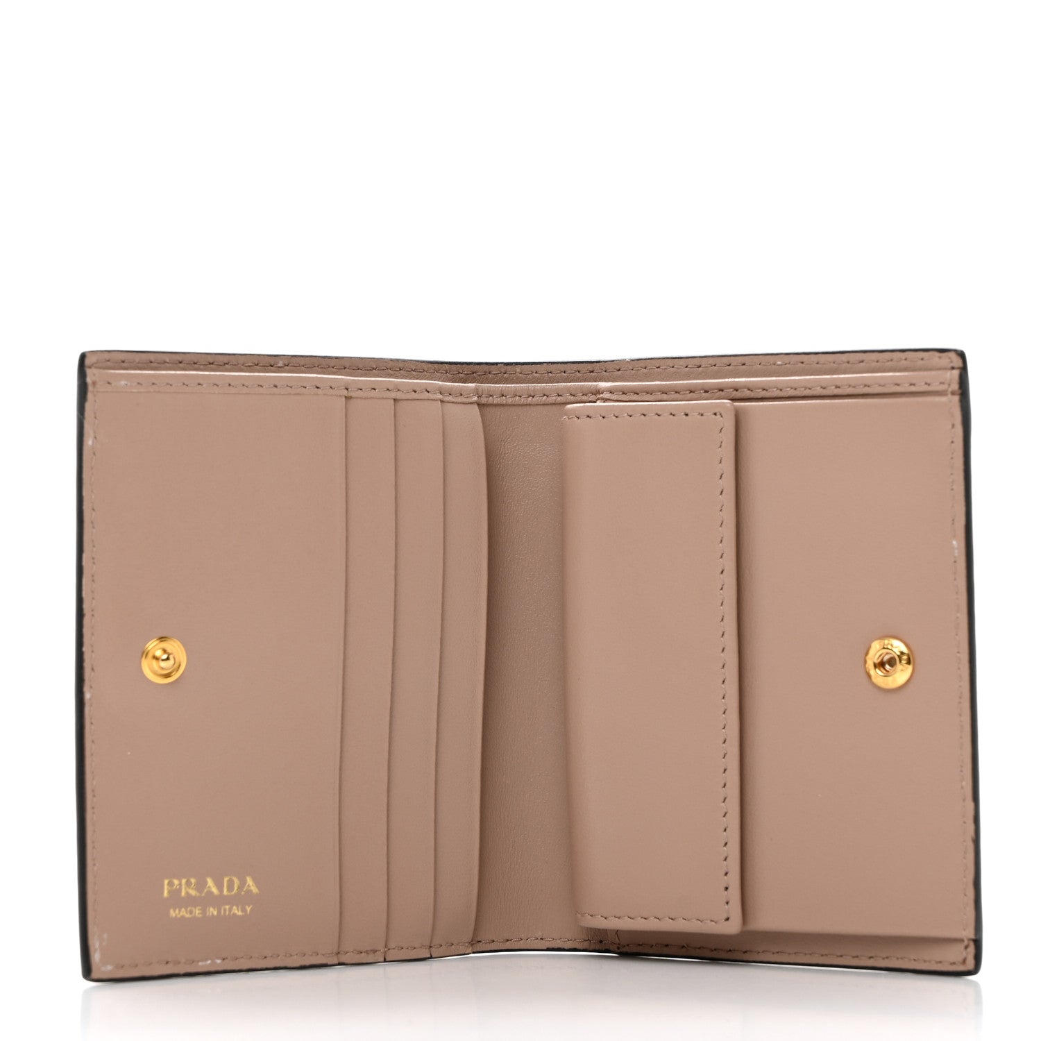 Prada Vitello Daino Small Bi-Fold Wallet Black Cammeo 5 of 9