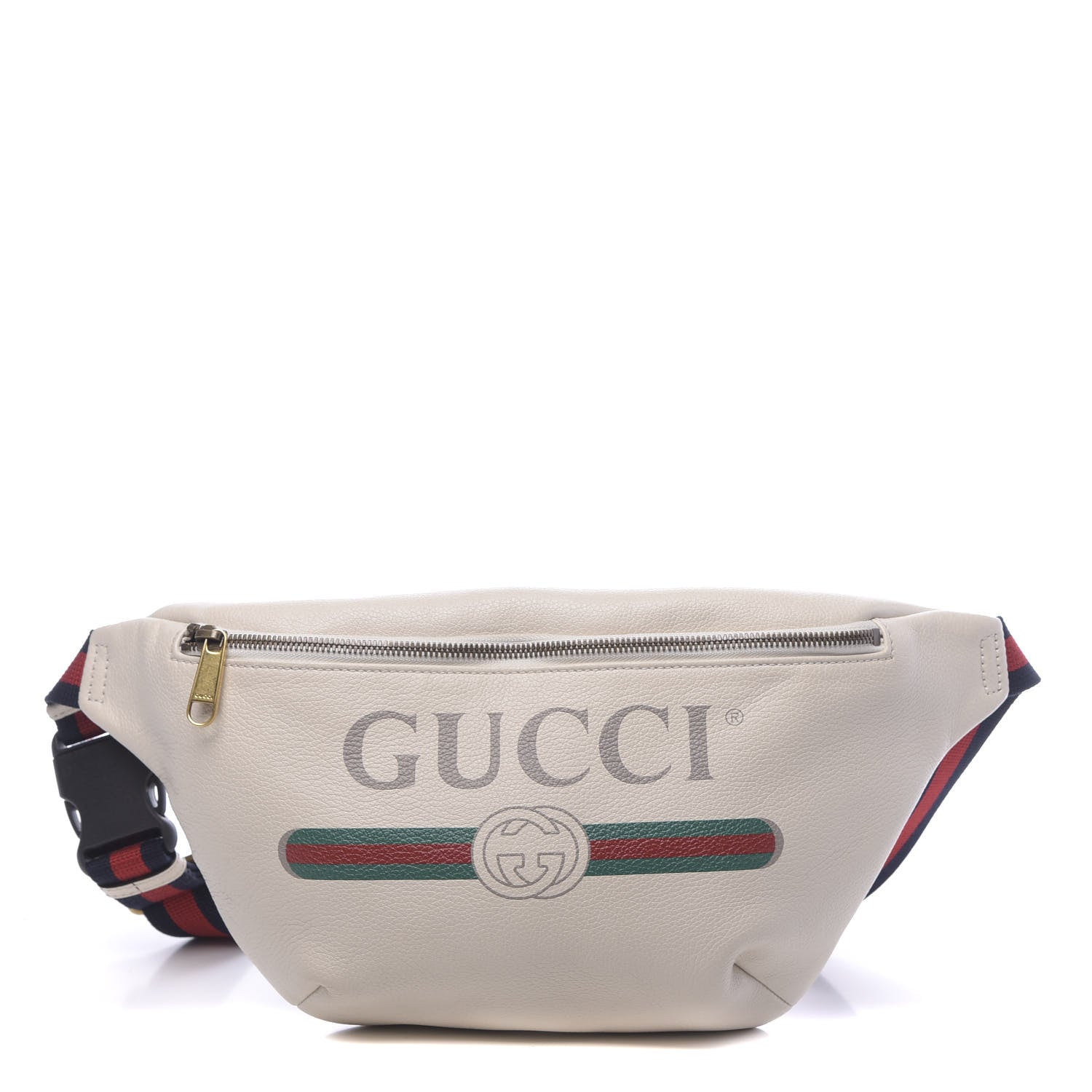 Gucci Grained Calfskin Logo Belt Bag White 1 of 12