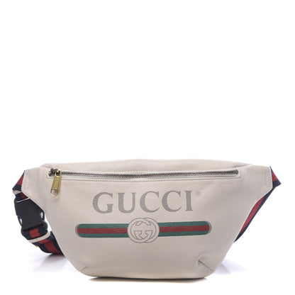 Gucci Grained Calfskin Logo Belt Bag White 1 of 12