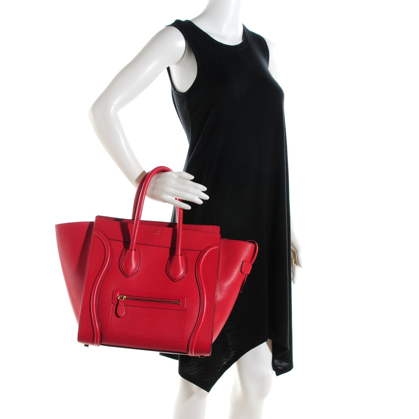 Drummed Calfskin Mini Luggage Coquelicot