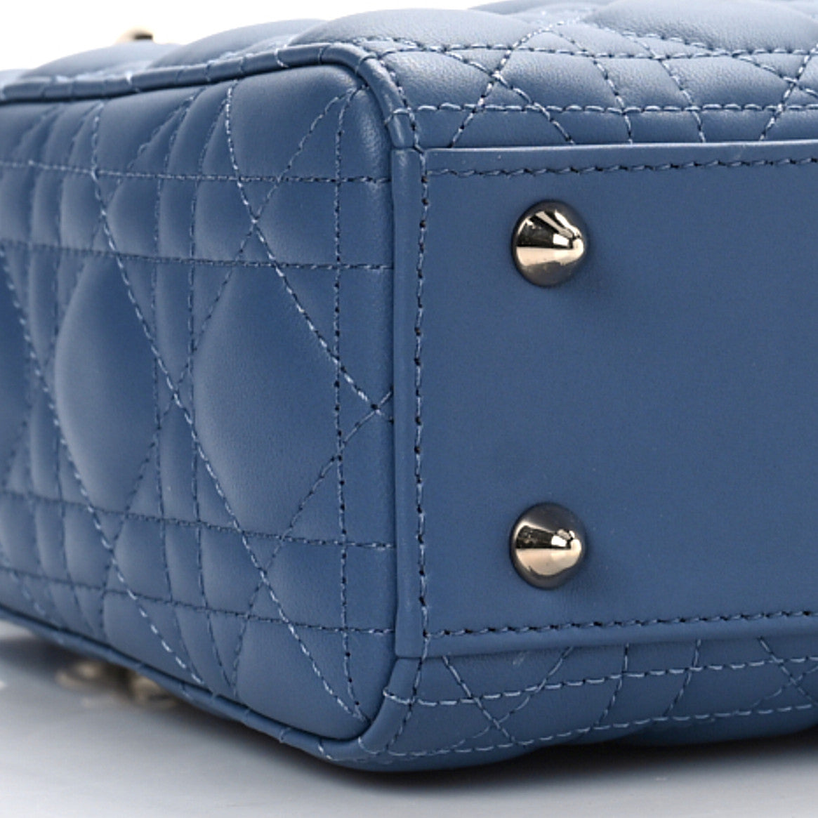 Christian Dior Lambskin Cannage Small My Lady Dior Blue Grey 7 of 7