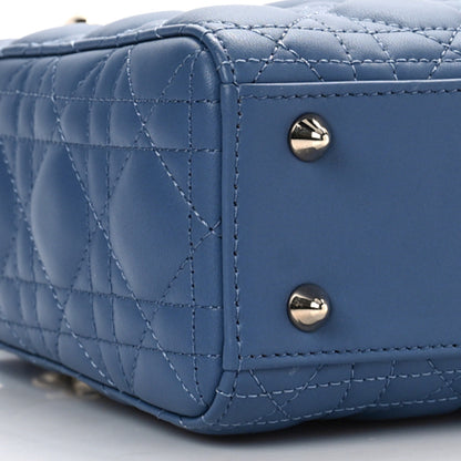 Christian Dior Lambskin Cannage Small My Lady Dior Blue Grey 7 of 7
