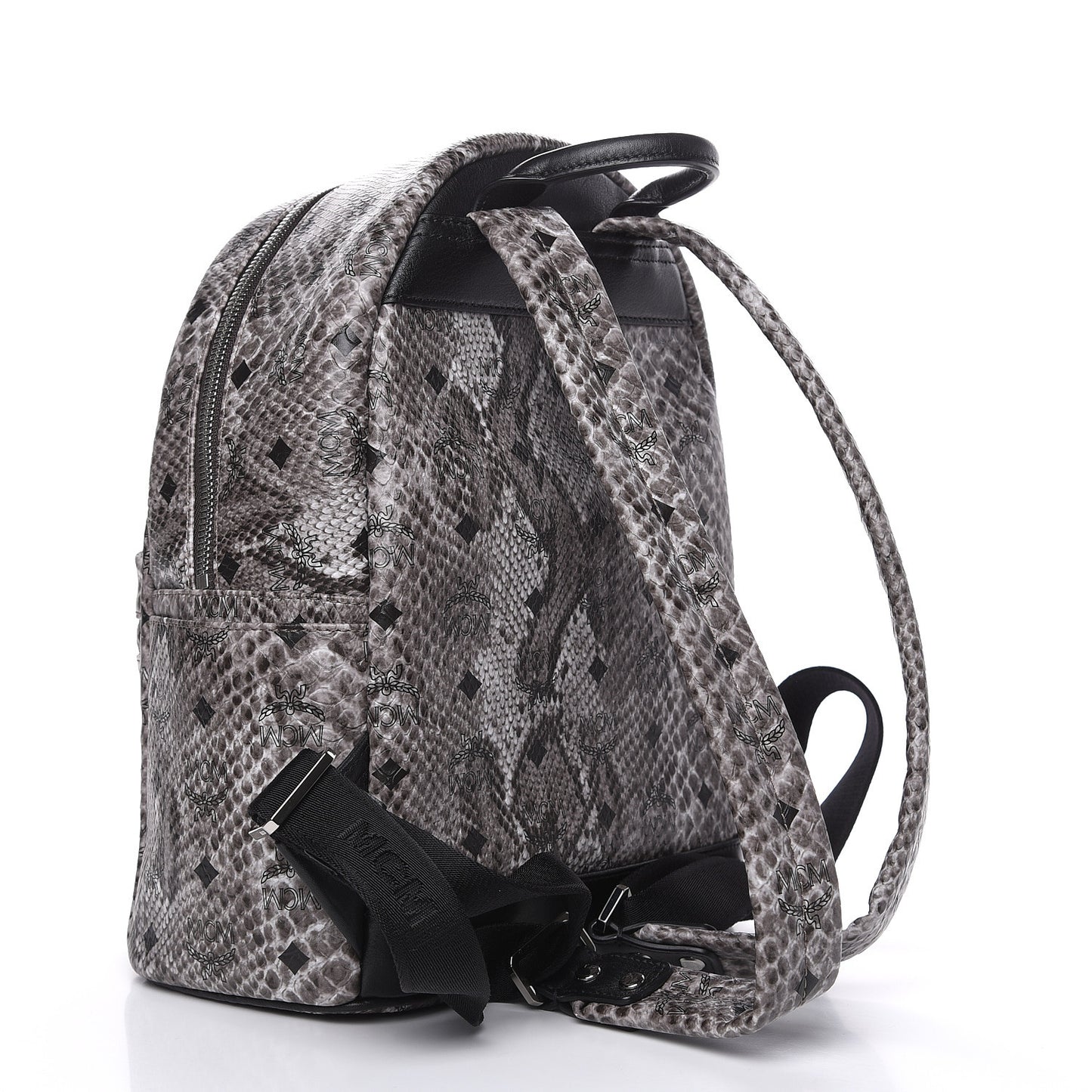Visetos Snakeskin Printed Small Stark Backpack Light Grey