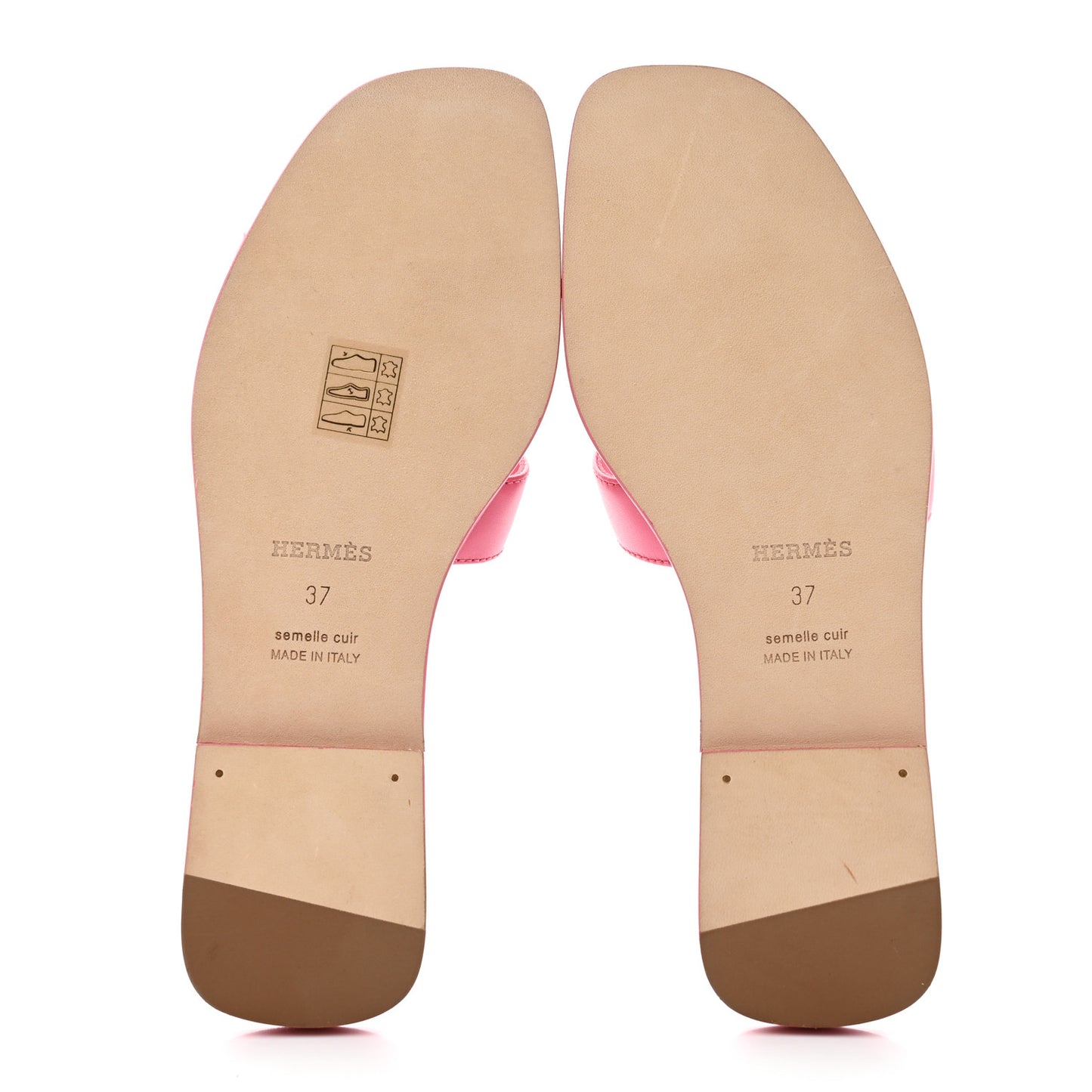 Box Calfskin Oran Sandals 37 Rose Petale
