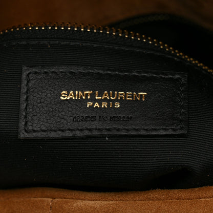 Saint Laurent Suede Calfskin Quilted Small Loulou Puffer Monogram Chain Satchel Cinnamon 6 of 10
