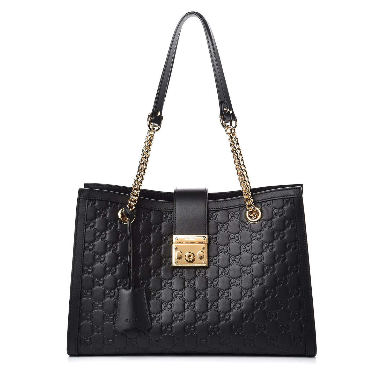 Guccissima Medium Padlock Tote Black