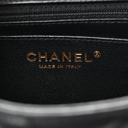 Chanel Lambskin Chevron Quilted Mini Square Flap Black 6 of 11