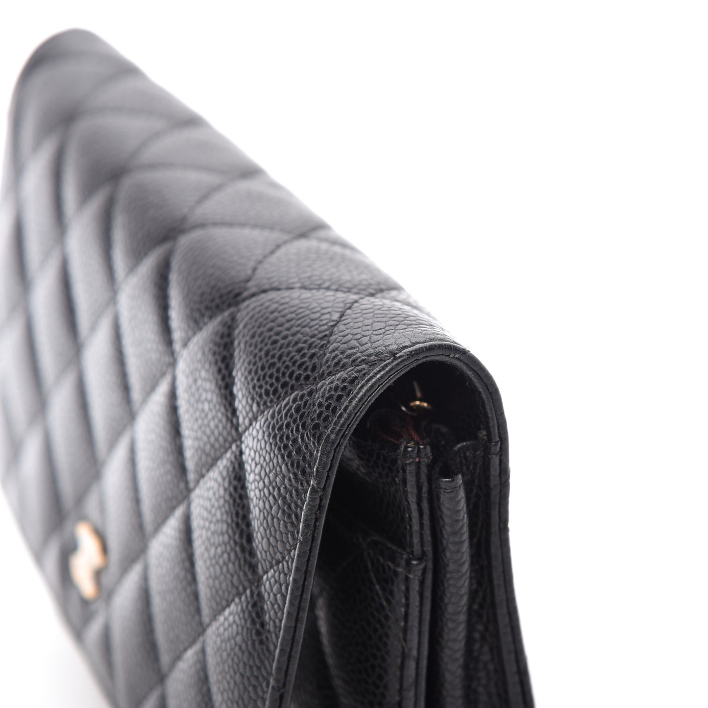 Caviar Quilted Wallet On Chain WOC Black