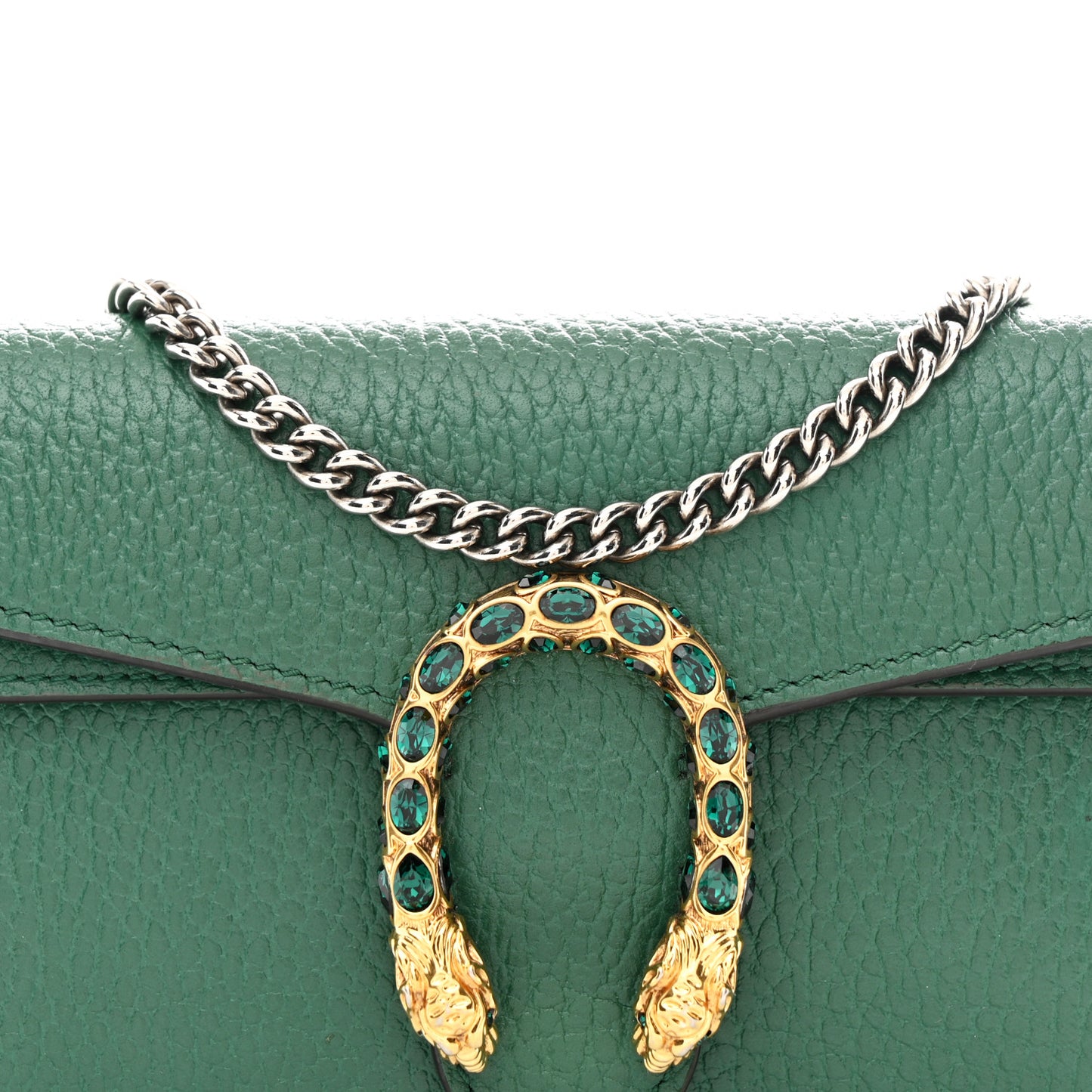 Dollar Calfskin Crystal Super Mini Dionysus Shoulder Bag Emerald