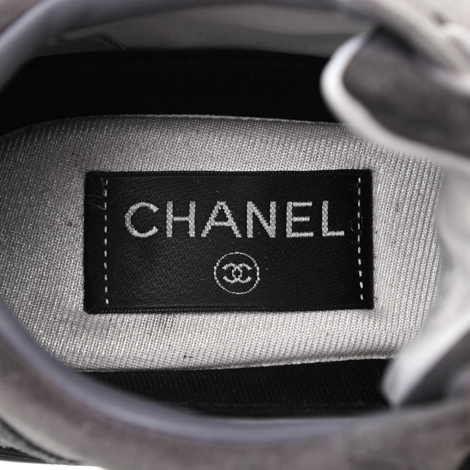 Chanel Suede Calfskin CC Sneakers 35 Grey 7 of 11