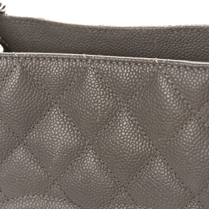 Chanel Caviar Quilted Grand Shopping Tote GST Light Grey 11 of 16