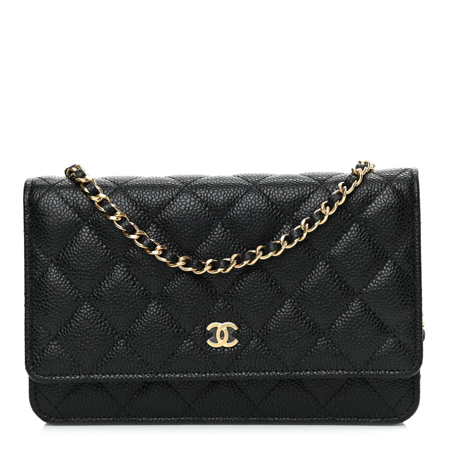 Caviar Quilted Wallet On Chain WOC Black