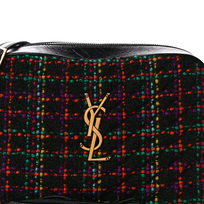 Saint Laurent Tweed Calfskin Monogram Lou Camera Bag Black 7 of 10