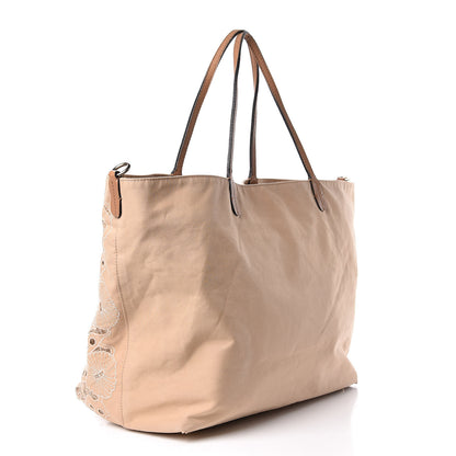 Valentino Garavani Vitello Canvas Lace Tote Beige 3 of 29