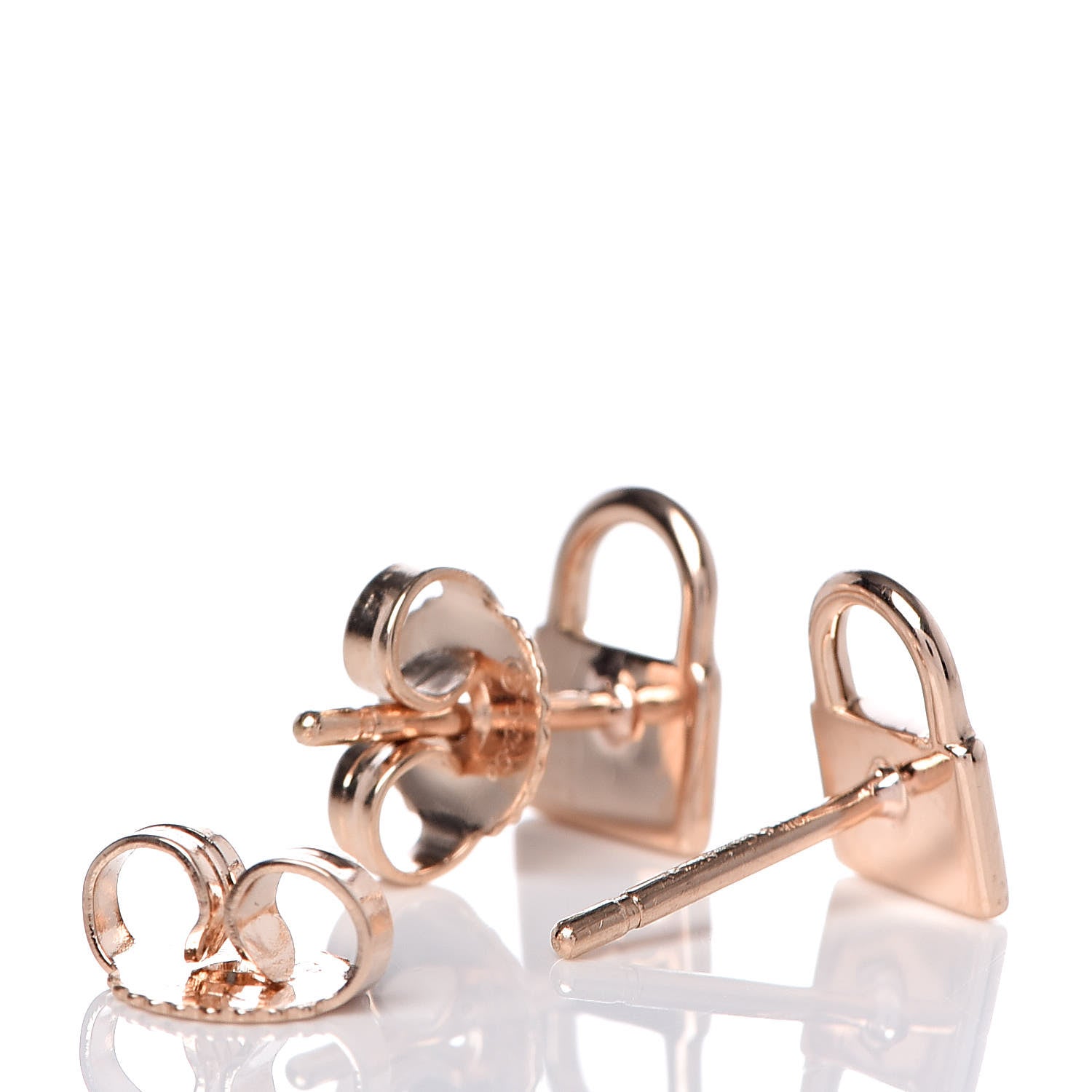 Tiffany 18K Rose Gold Mini Lock Earrings 3 of 4