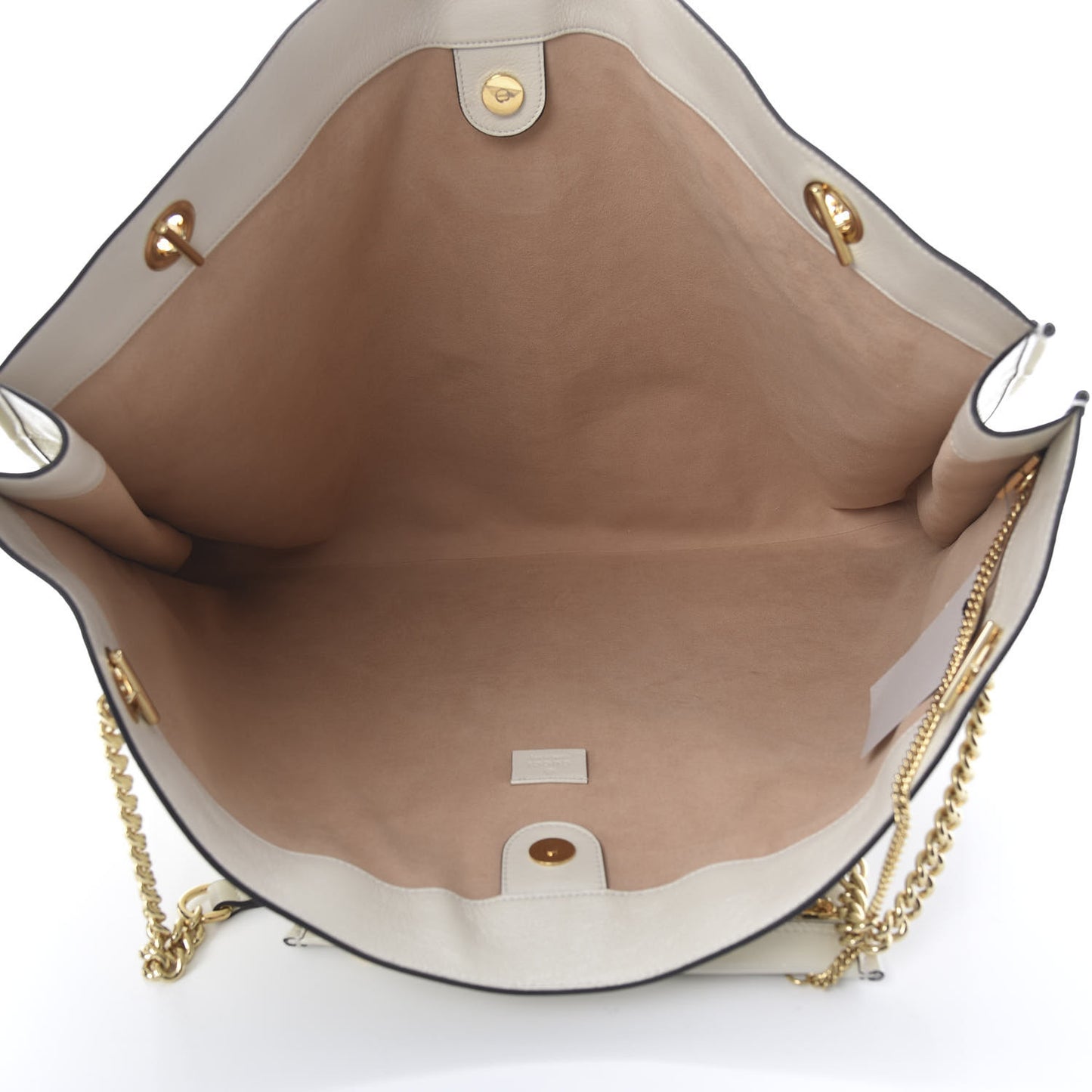 Calfskin Maxi Rajah Chain Tote White