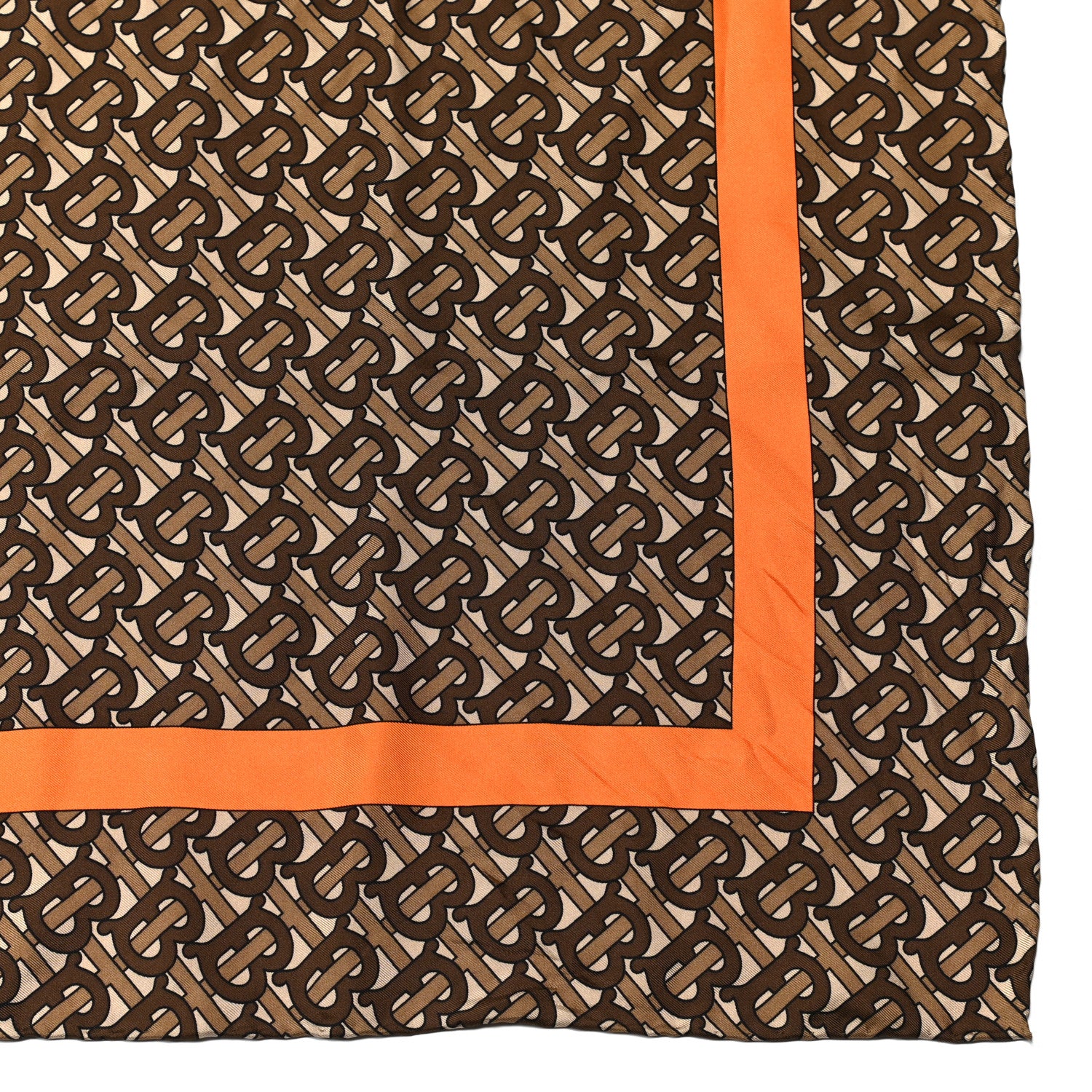 Burberry Silk Monogrammed TB Print Square Scarf Orange 2 of 3