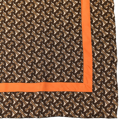 Burberry Silk Monogrammed TB Print Square Scarf Orange 2 of 3