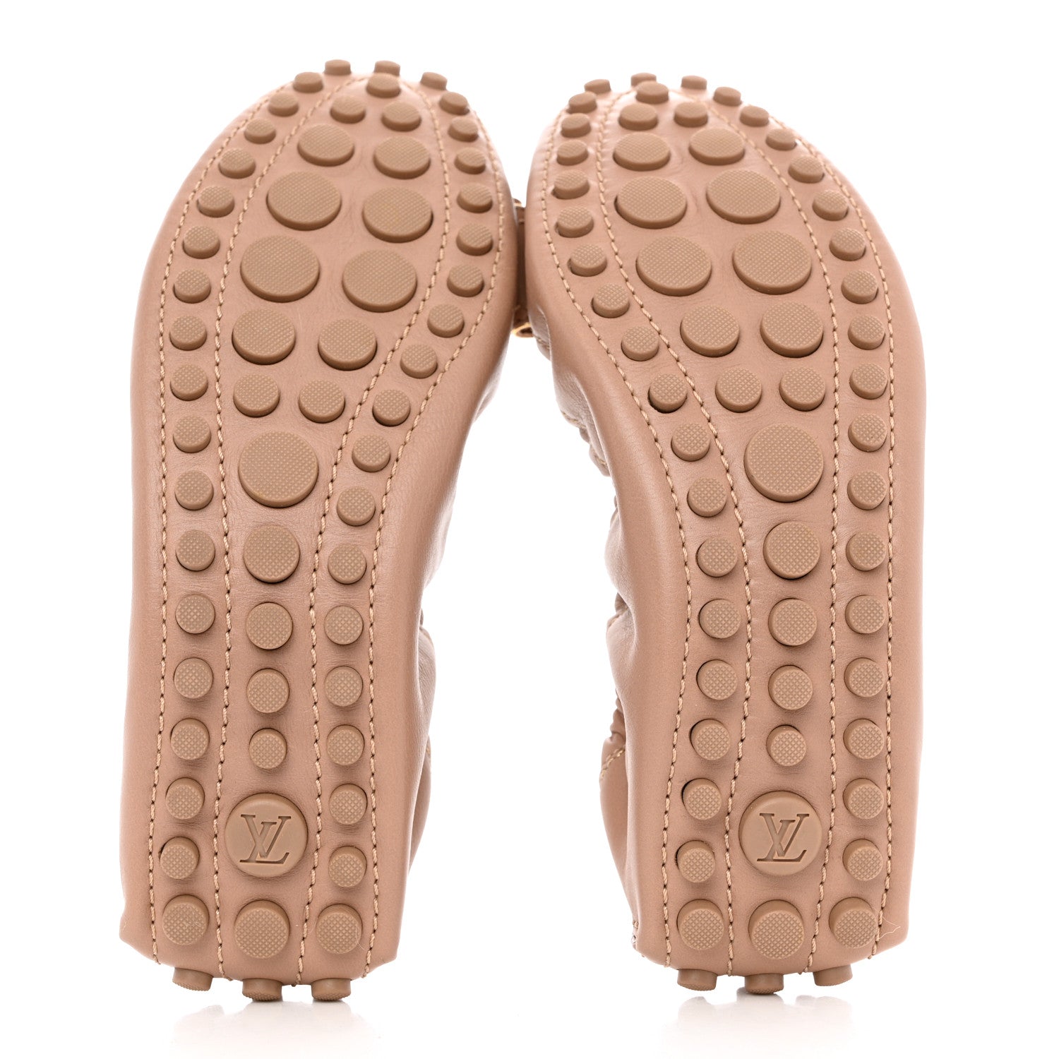 Louis Vuitton Calfskin Tempting Flat Loafers 37.5 Beige Rose 5 of 9