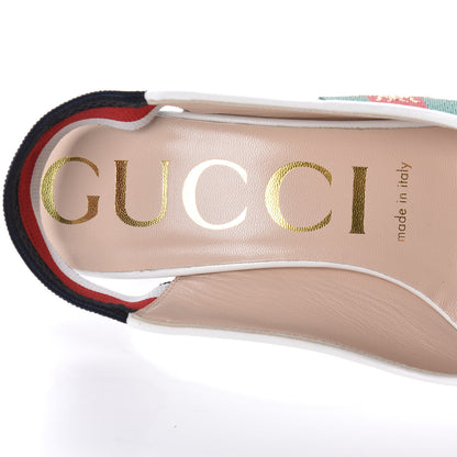 Gucci Malaga Kid Web Sylvie Mid Heel Slingback Pumps 36 White 7 of 10
